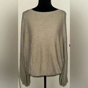 Free People Lofty Tan Boucle Oversized Sweater Size M